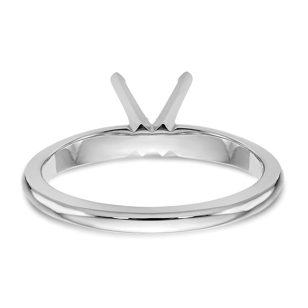 14k White Gold 1/2 carat Lightweight Knife Edge/Half-Round 4-Prong Round Solitaire Ring Mounting