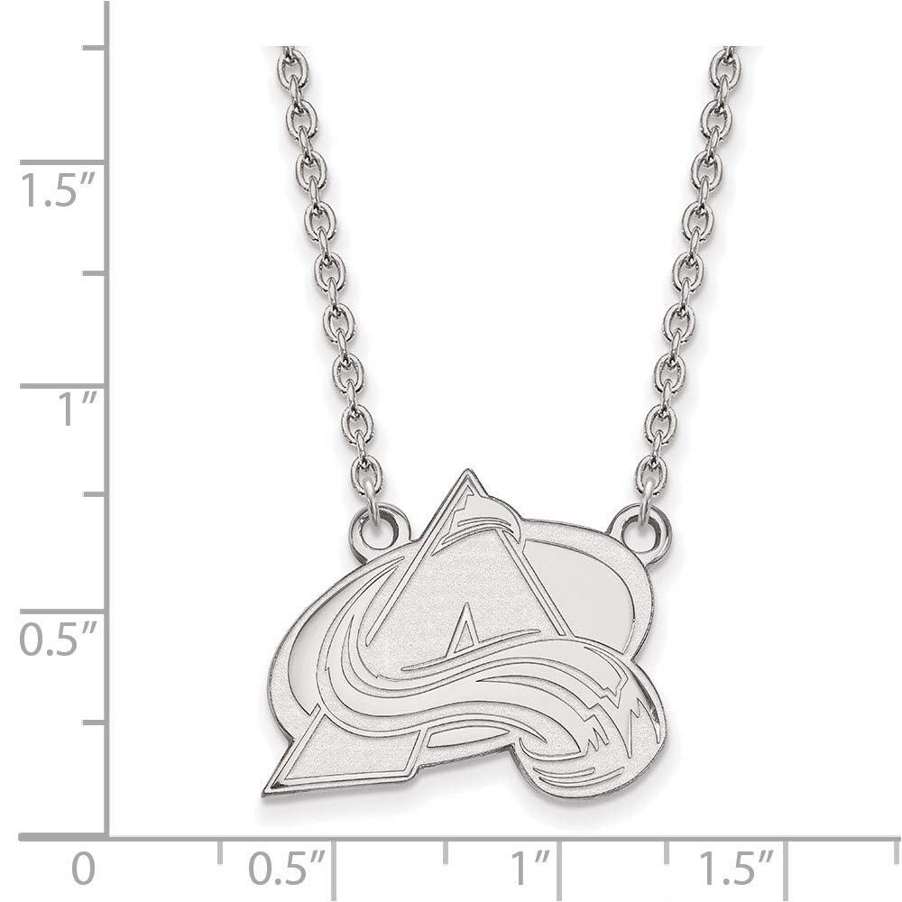 LogoArt NHL Colorado Avalanche Sterling Silver Large Pendant with Necklace