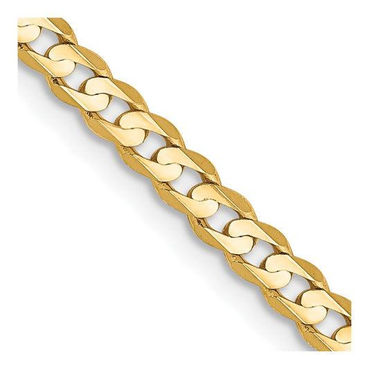 10K 3mm Open Concave Curb Chain 10K