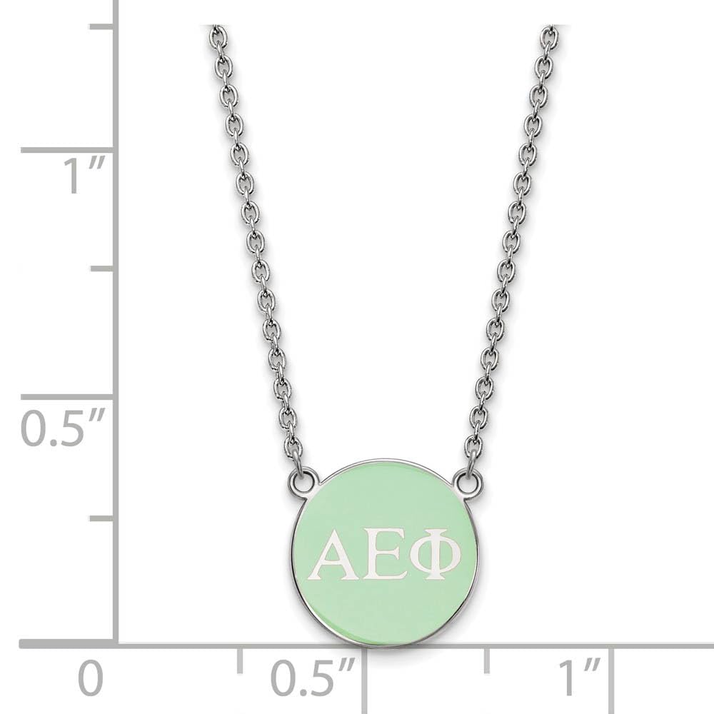 LogoArt Sterling Silver Alpha Epsilon Phi Small Enameled Pendant Necklace With 18 Inch