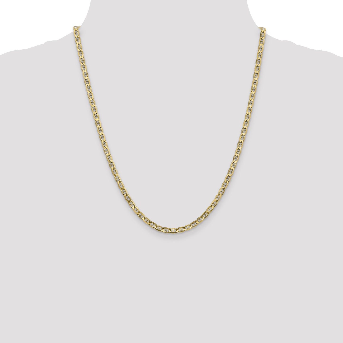 14K 22 inch 3.75mm Concave Anchor with Lobster Clasp Chain