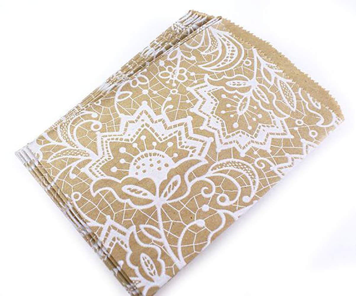 Made in USA 125-Count Party Favor Kraft Paper Flat Merchandise Bags