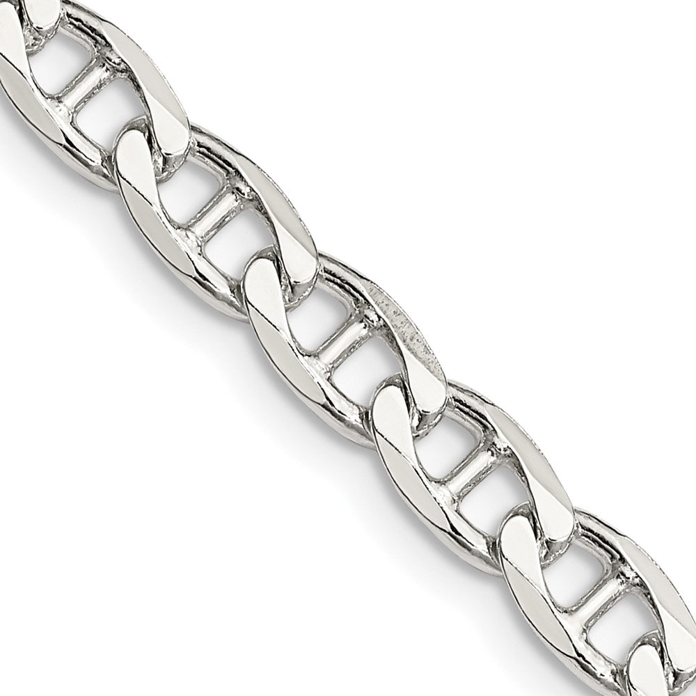 Sterling Silver 5.7mm D/C Flat Anchor Curb Chain 18 Inches