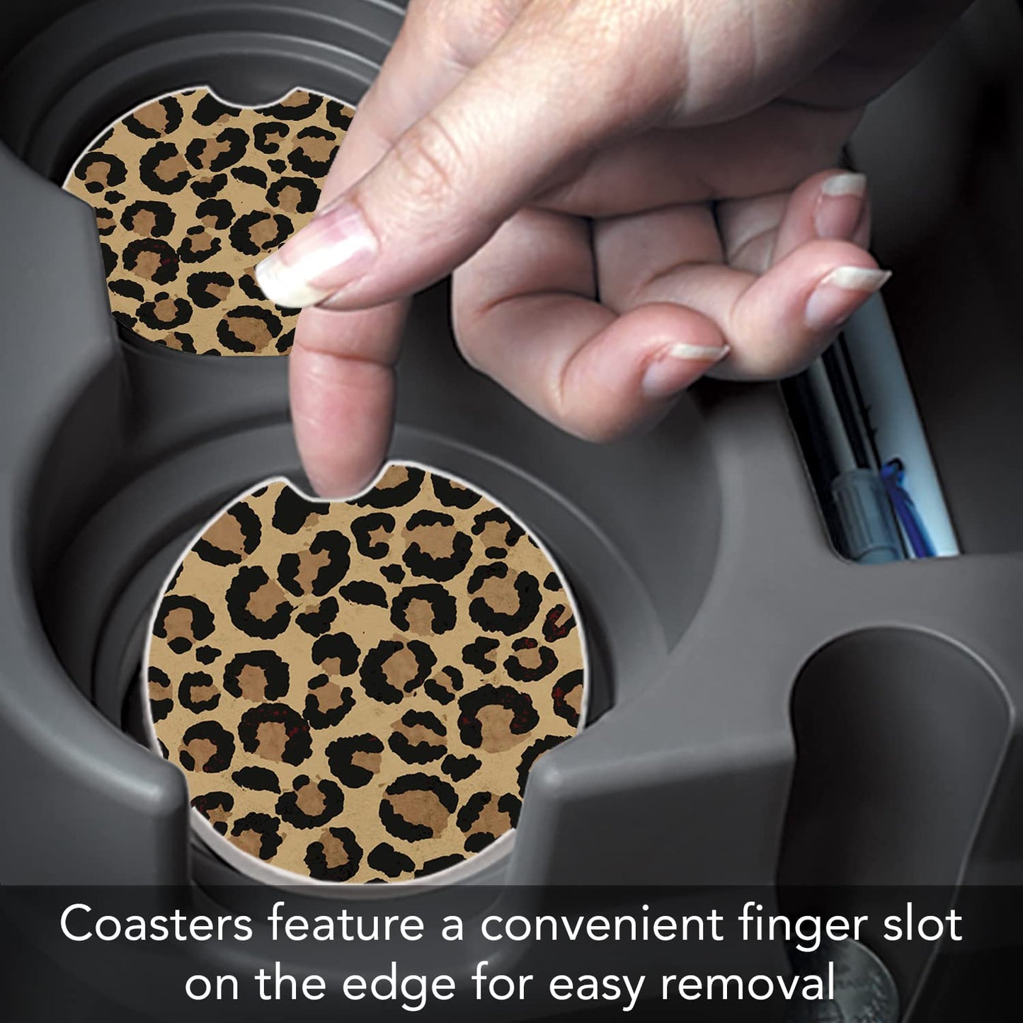 Thirstystone "Leopard Print" Single Absorbent Stone Car Coaster