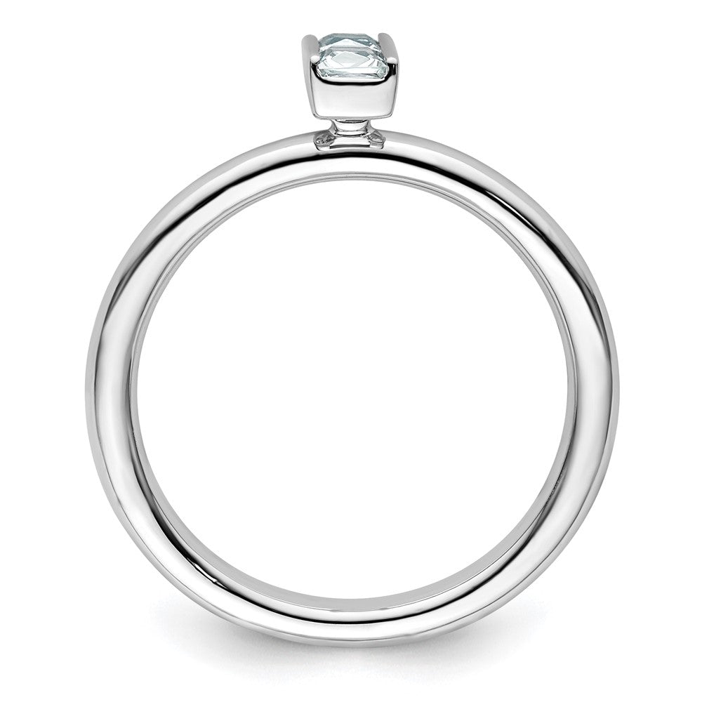 Sterling Silver Stackable Expressions Aquamarine Ring