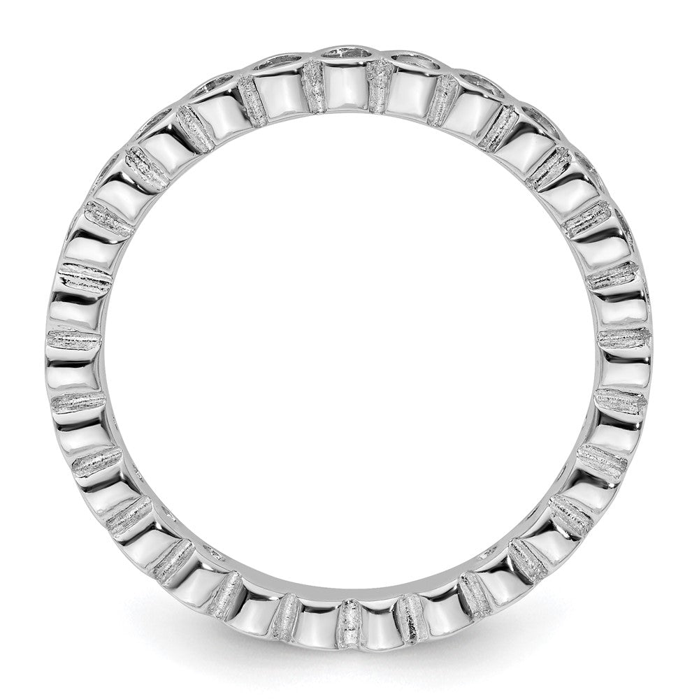 Sterling Silver Stackable Expressions Aquamarine Ring Size -7
