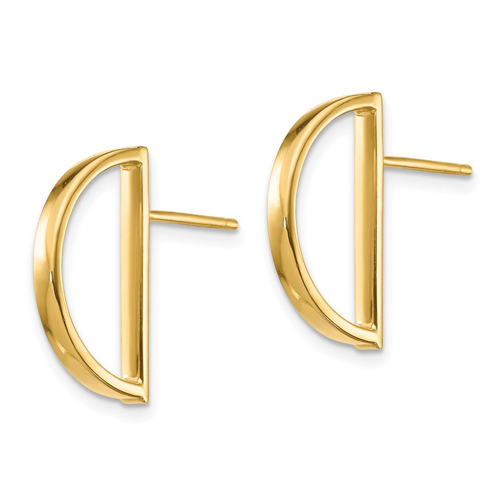 14K Half Circle Post Earrings