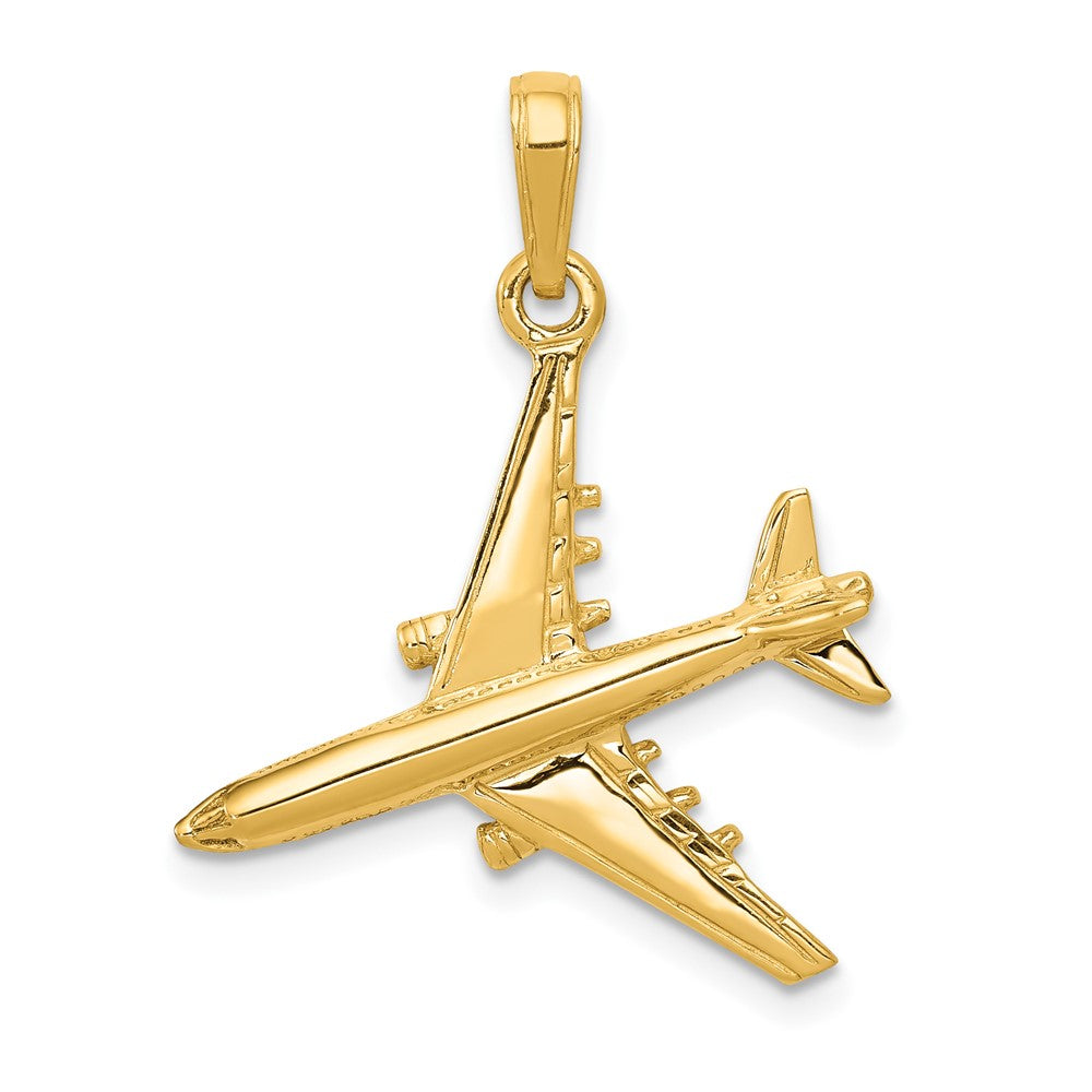 10k Yellow Gold 3-D Jet Pendant