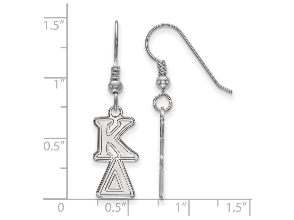 Sterling Silver Official Licensed Greek Sororities Kappa Delta (??) Dangle Medium Earrings
