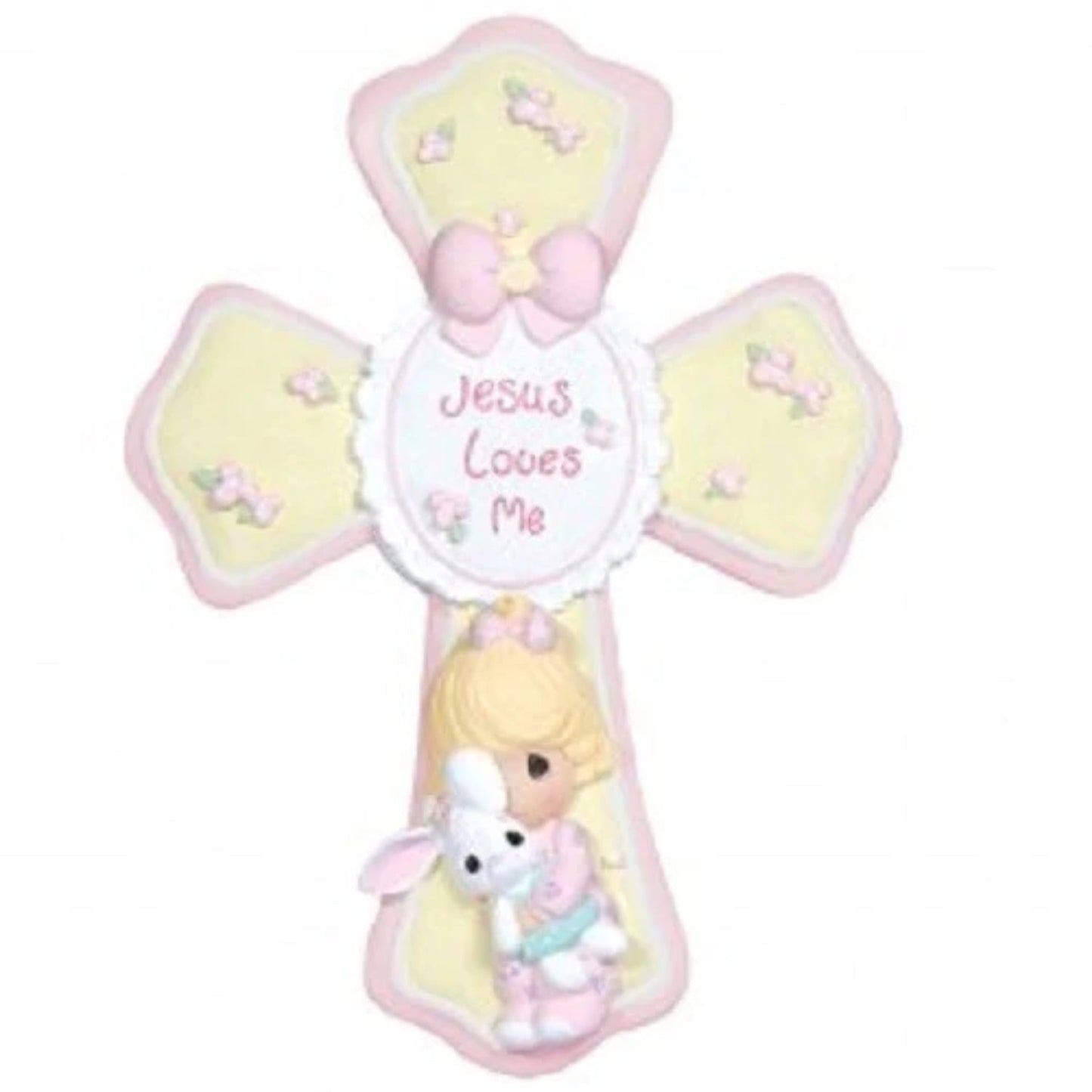 Precious Moments Jesus Loves Me Girl Resin Cross With Stand 132402