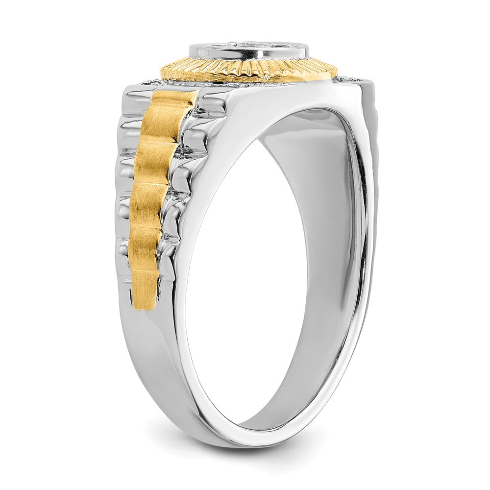 IBGoodman 10k Two-Tone 1/3 carat Lab Grown Diamond VS/SI+ G+ Complete Men's Ring