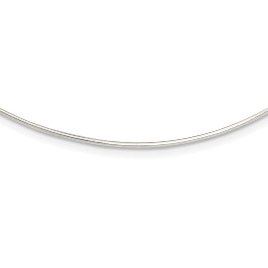 Sterling Silver Solid Polished 1.4mm Neck Wire Necklace 18 Inches