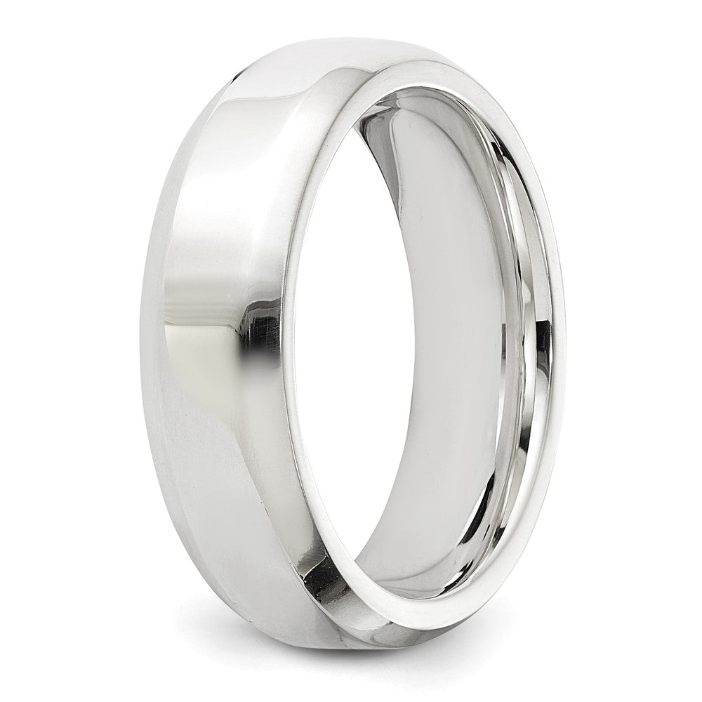 Sterling Silver 6mm Beveled Edge Size 11 Band