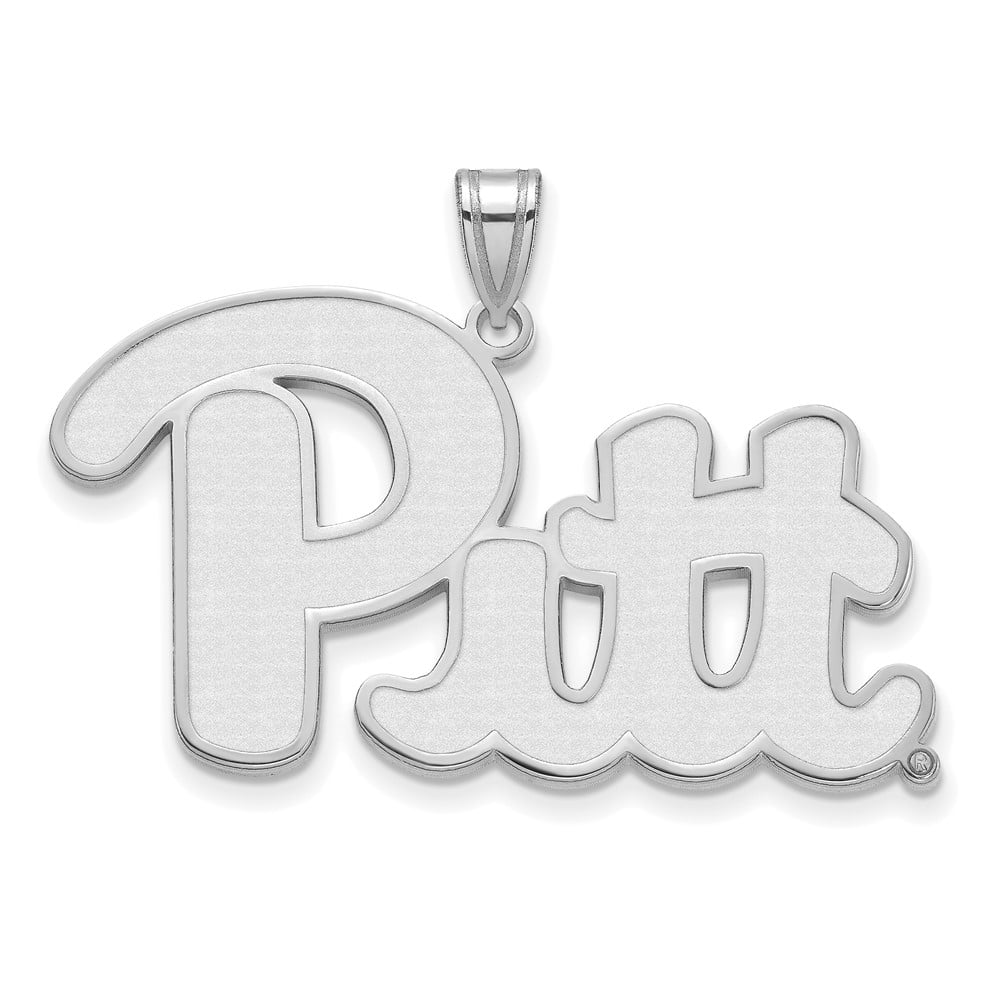 Sterling Silver Rhodium-plated LogoArt University of Pittsburgh Extra Large Pendant Q-SS005UPI