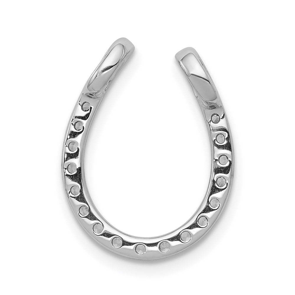 14k White Gold 1/3 carat Lab Grown Diamond VS/SI+ G+ Horseshoe Chain Slide Pendant