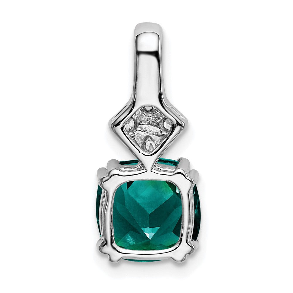 14k White Gold 1/5 carat Lab Grown Diamond VS/SI+ G+ and Lab Created Alexandrite Pendant