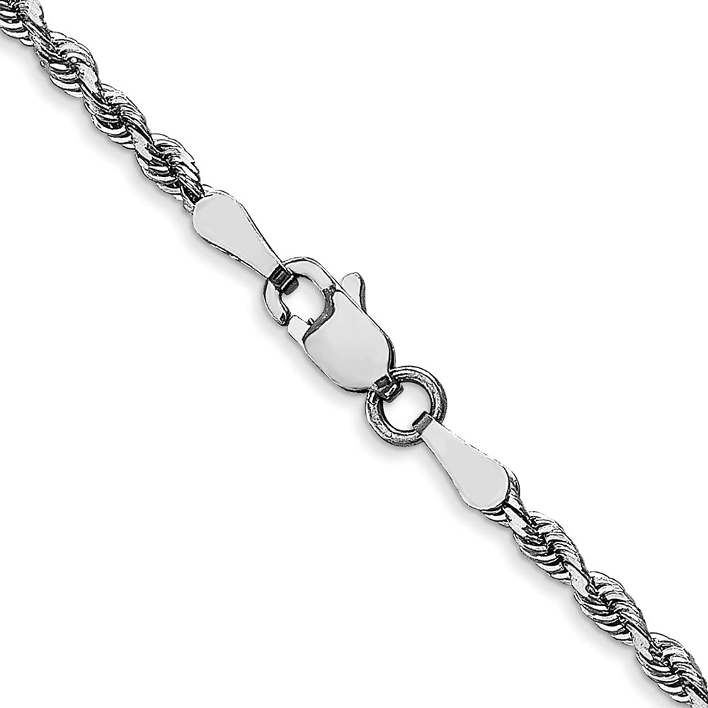 10k White Gold 2.25mm D/C Quadruple Rope Chain Anklet