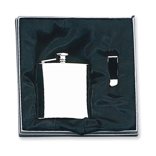 8 oz. Stainless Steel Flask & Money Clip Gift Set