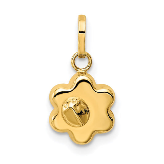 14k Ladybug on a Flower Charm