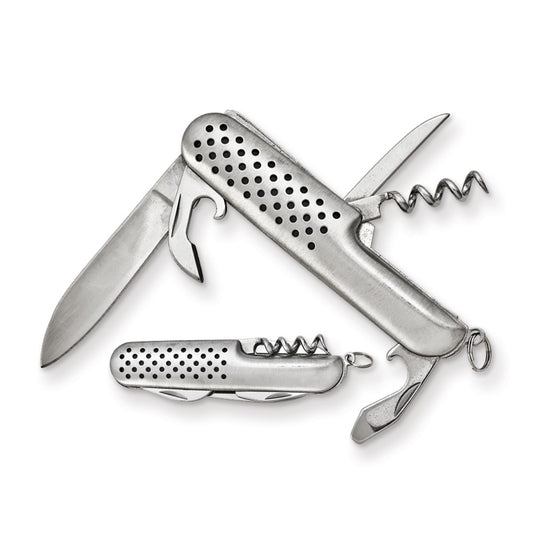 Silver-tone 5 Function Pocket Knife in Gift Tin QGM16887