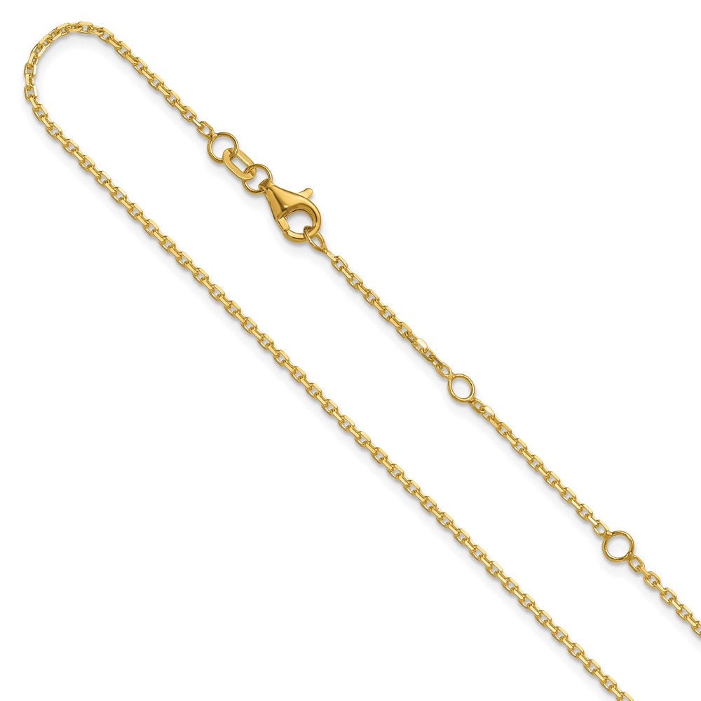 14k 1.5mm D/C Square Cable 2in+2in Adjustable Chain