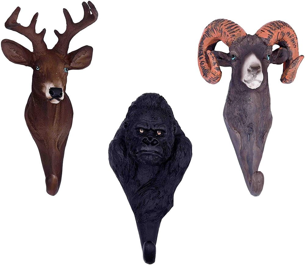 Retro Tech Theme Set of 3 Resin and Iron Wall Hooks QGM22680
