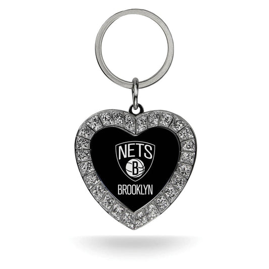 NBA Brooklyn Nets Rhinestone Heart Key Ring QGC7902