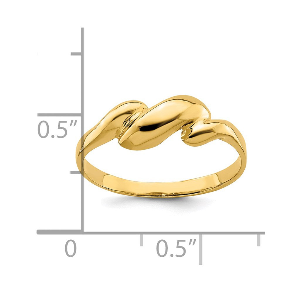 14K Curl-top Dome Ring Size 6