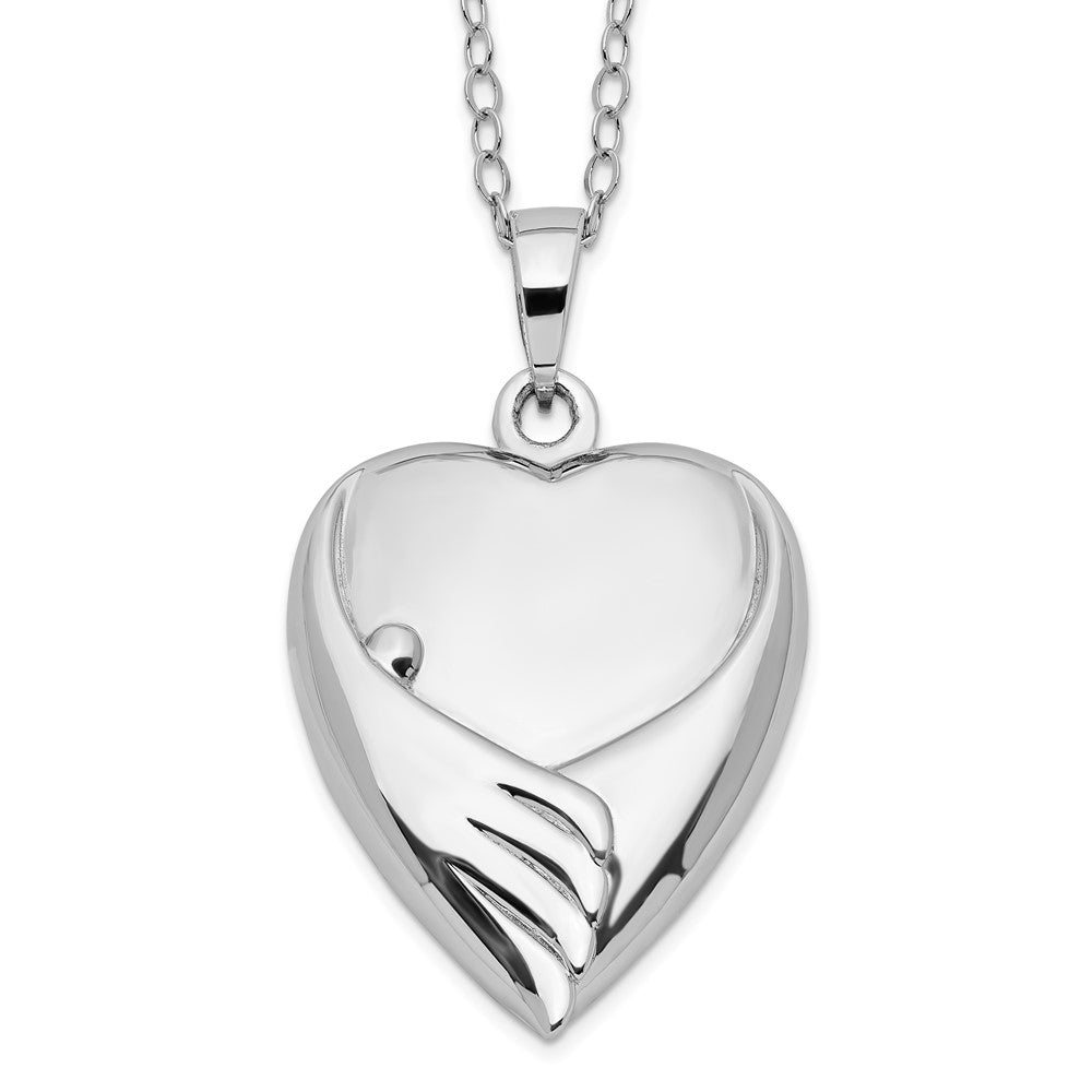 Sentimental Expressions Sterling Silver Rhodium-plated Forever My Baby Ash Holder 18 Inch Necklace 18 Inches