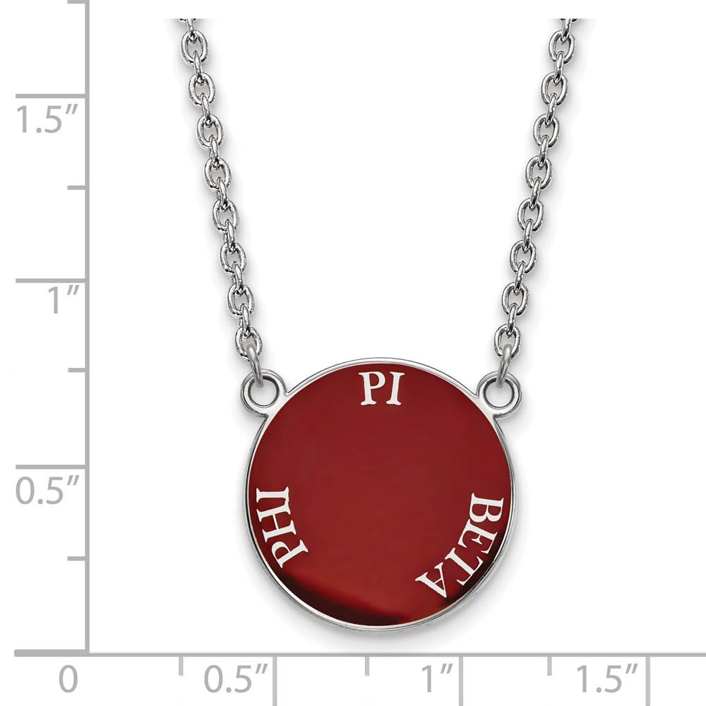 Sterling Silver 18in Official Licensed Greek Sororities Pi Beta Phi (???) Small Enamel Pendant w/Necklace