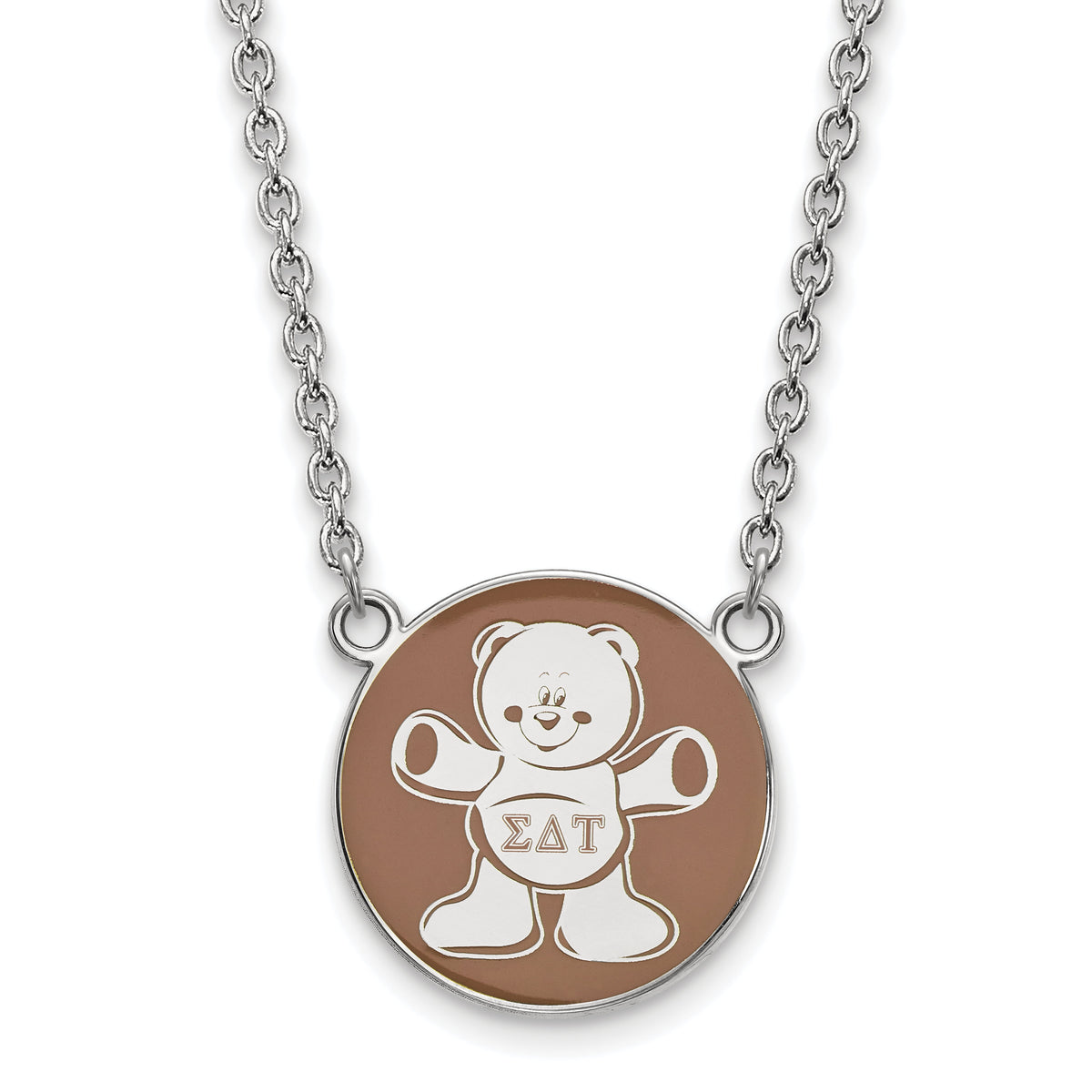 Sterling Silver 18in Official Licensed Greek Sororities Sigma Delta Tau Small Enamel Pendant w/Necklace