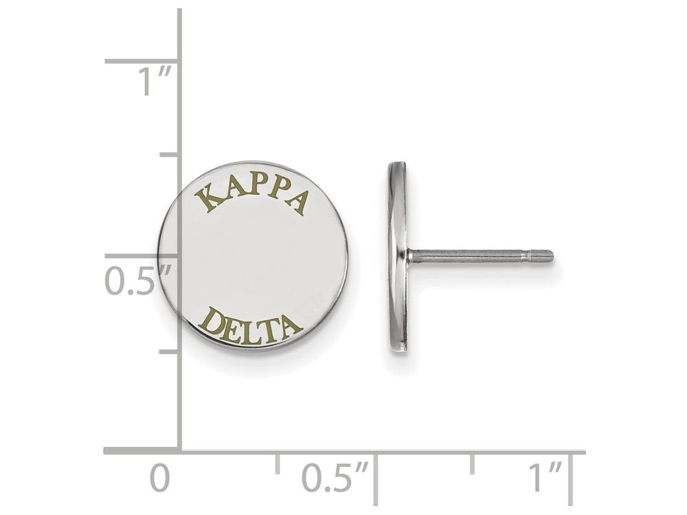 Sterling Silver Official Licensed Greek Sororities Kappa Delta (??) Enameled Post Earrings