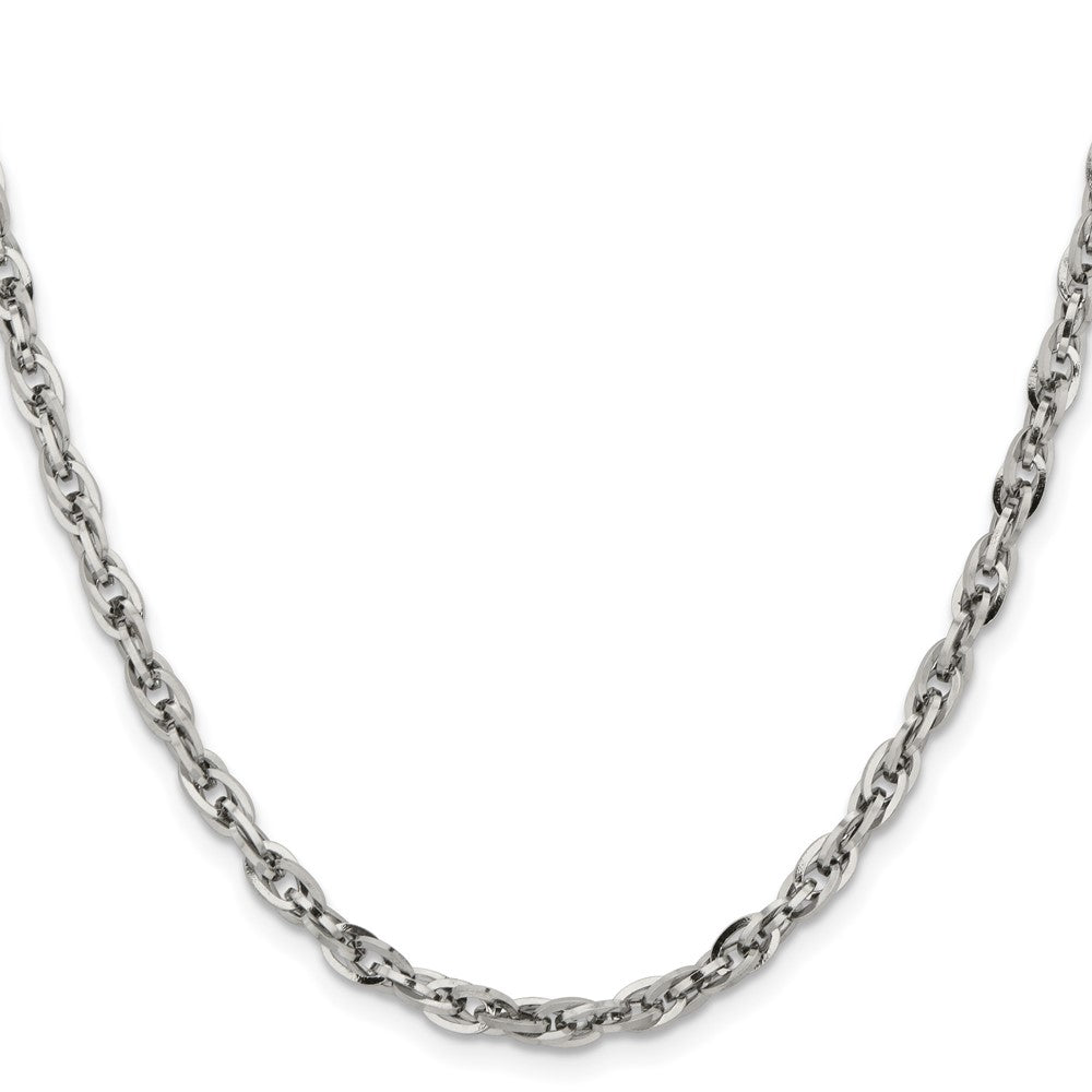 Stainless Steel Polished 4.2mm 30 inch Fancy Twisted Link Chain