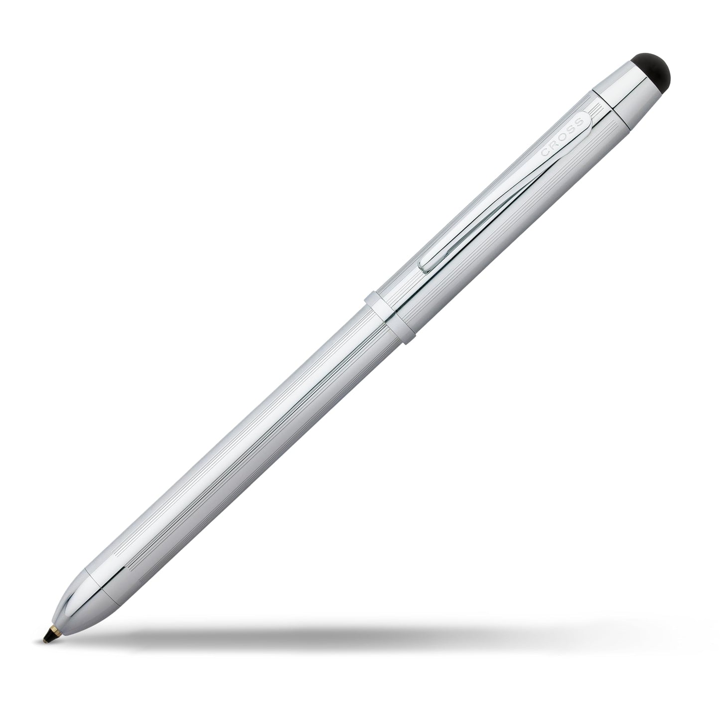 Cross Tech3+ Engraved Refillable Multi-Function Ballpoint Pen with Stylus, Medium Ballpen And Pencil, Includes Premium Gift Box - Lustrous Chrome