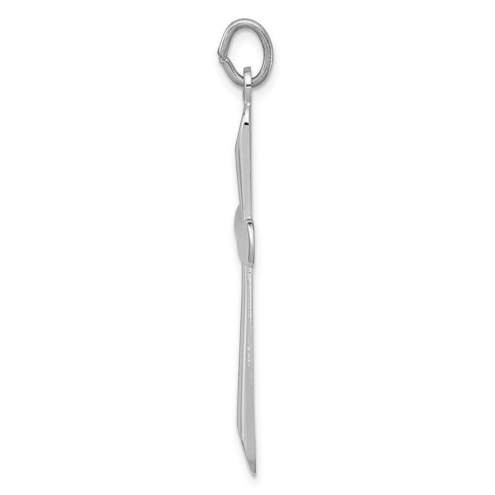 Sterling Silver Rhodium-plated Polished Cross Pendant