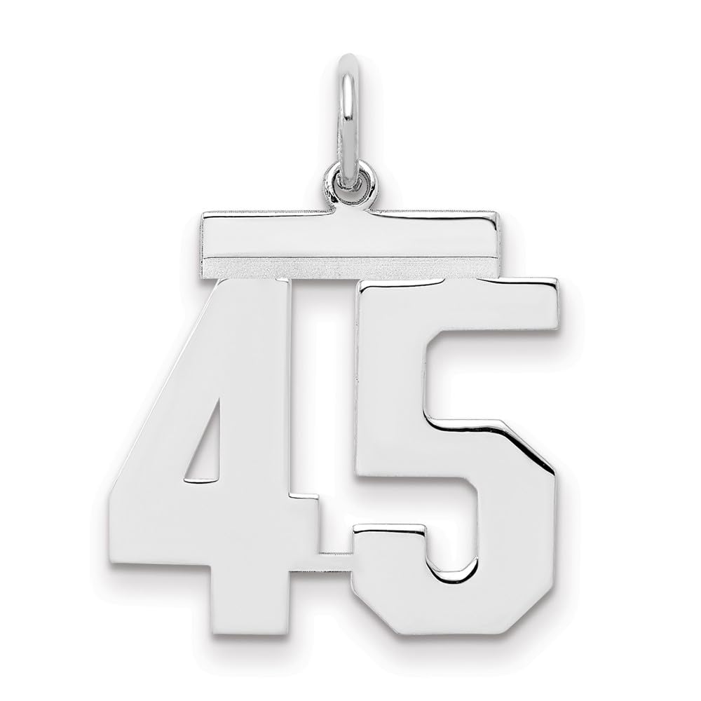 Sterling/Silver Rhodium-plated Polished Number 45 Charm Q-QMS45
