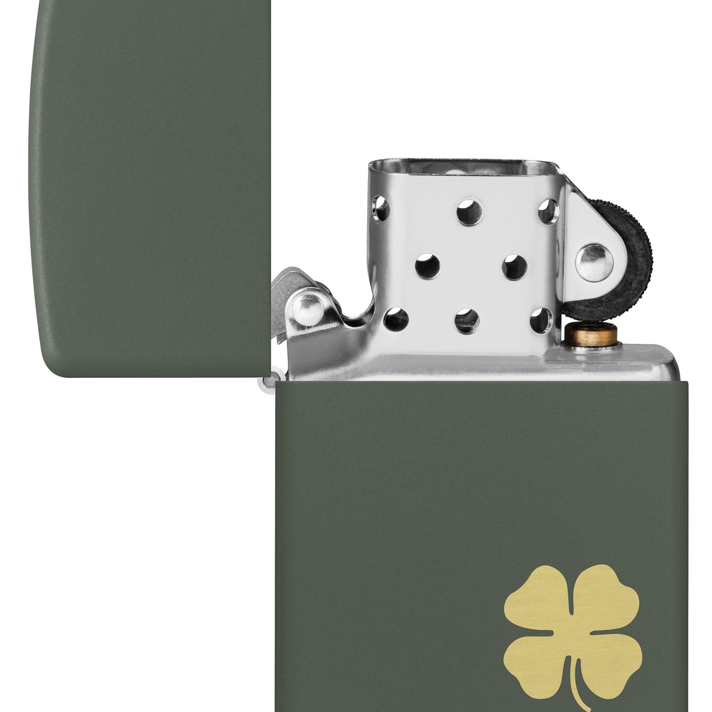 Zippo Four Leaf Clover Green Matte Pocket Lighter