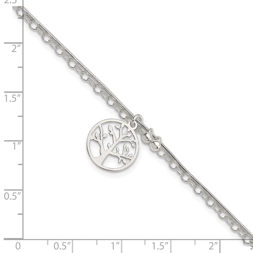 Sterling Silver Polished 2-strand Tree 7.5in Bracelet 7.5 inches