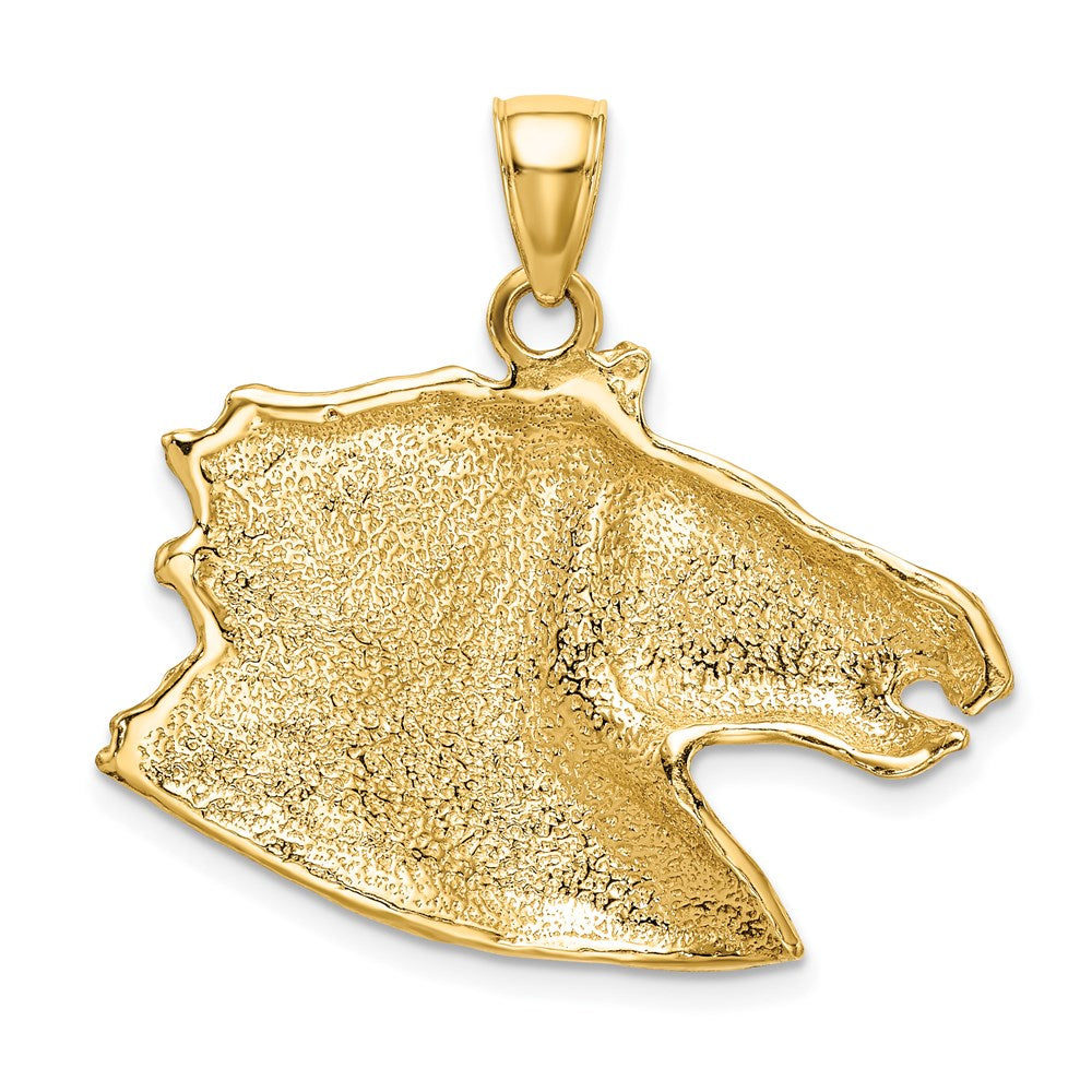14K Polished Horse Head Charm