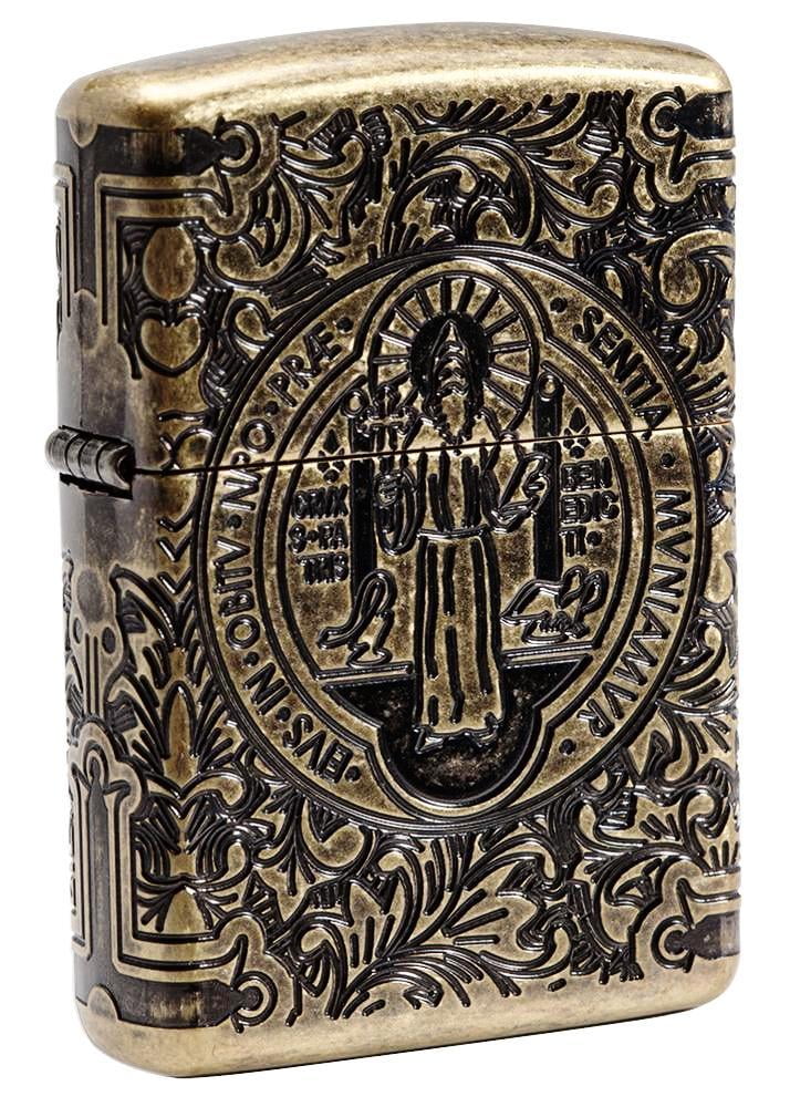 Zippo St. Benedict Design Pocket Lighter w/ Box