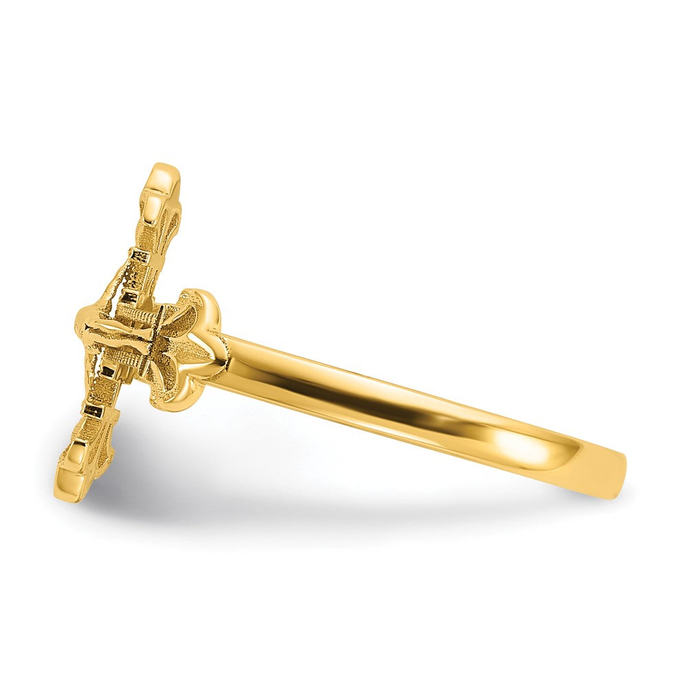 14K Diamond Cut Crucifix Ring 7