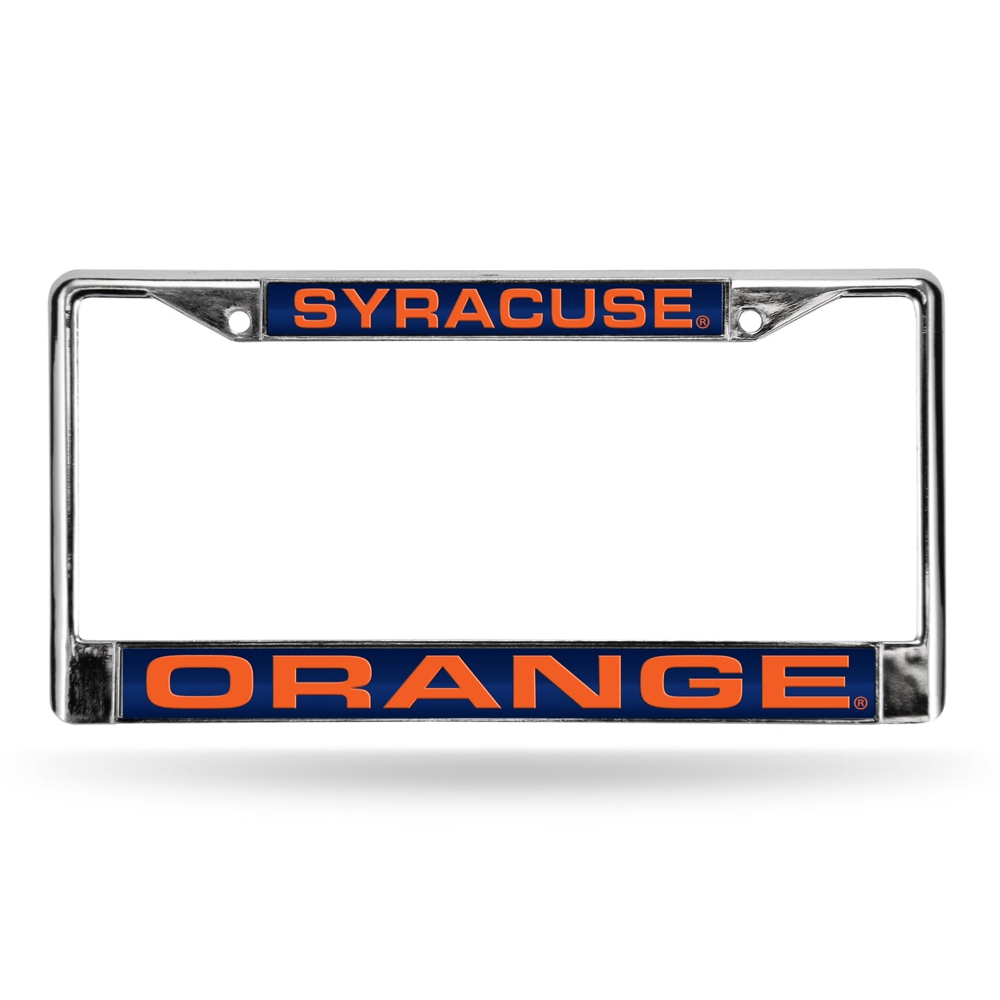Syracuse-Orange Chrome Metal Laser Cut License Plate Frame