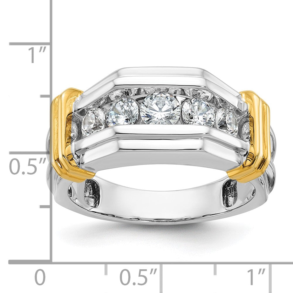 IBGoodman 14k Two-tone Five Stone Polished and Grooved Men's Ring Mounting