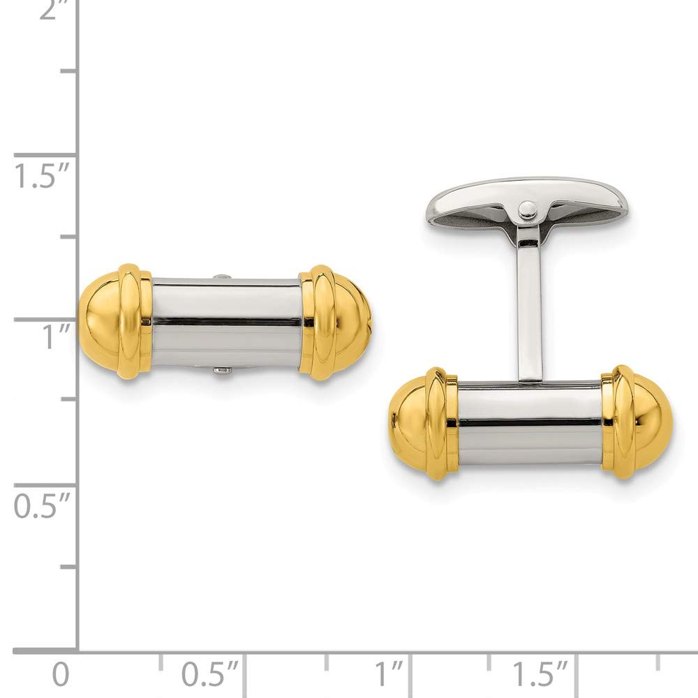 Stainless Steel Yellow IP-Plating Cuff Links