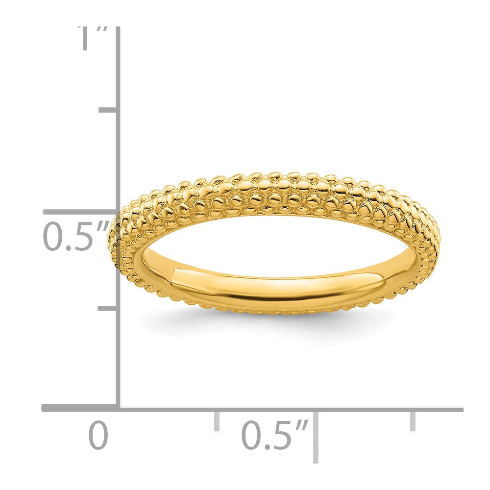 Sterling Silver Stackable Expressions Gold-plated Domed Ring Size -8