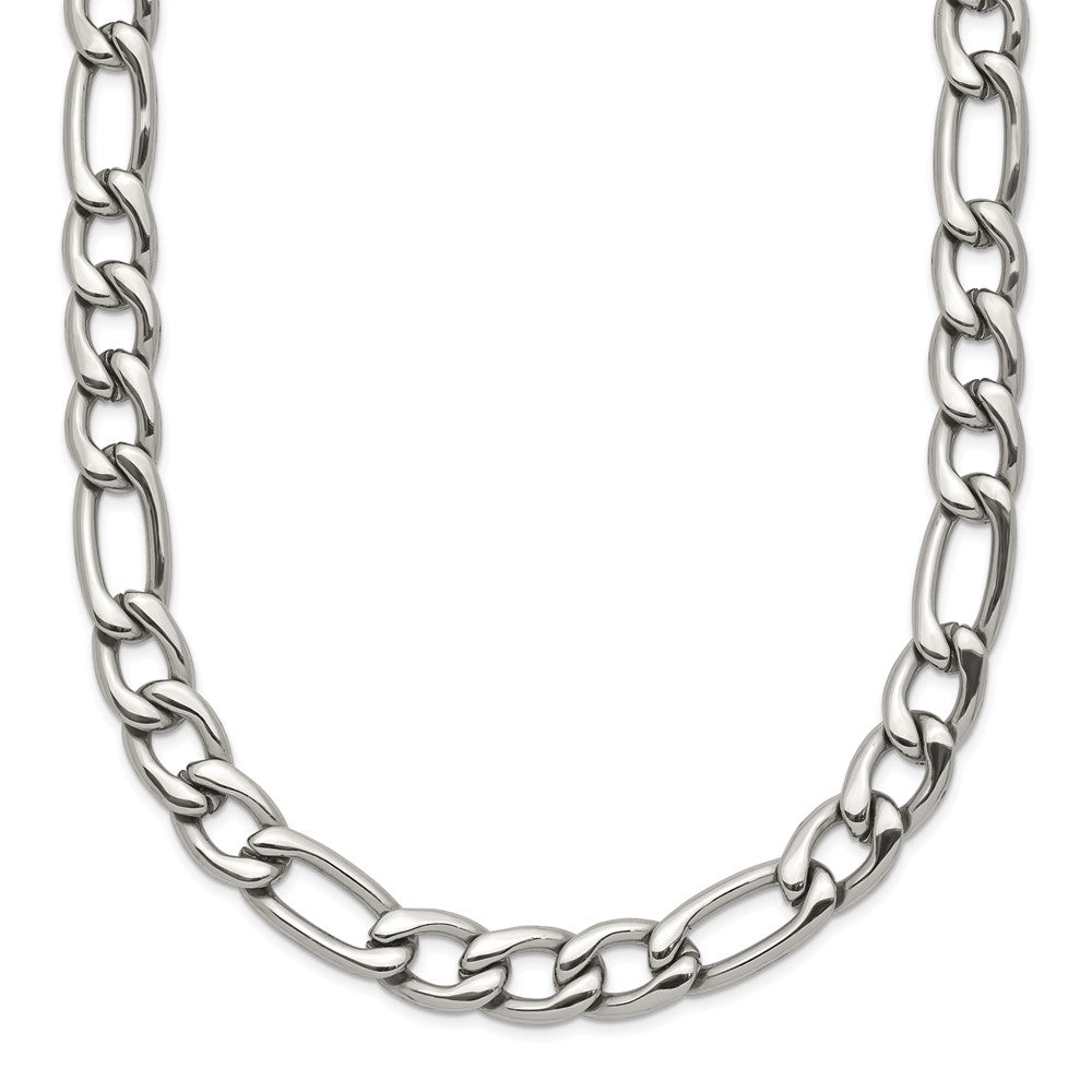 Stainless Steel Polished Figaro 24 Inch Chain Neck