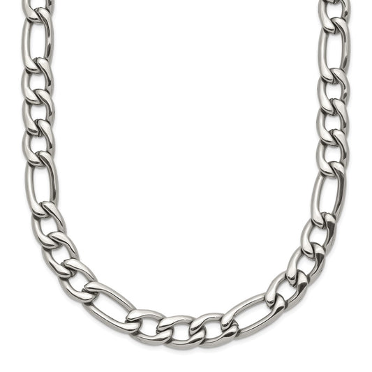 Stainless Steel Polished Figaro 24 Inch Chain Neck