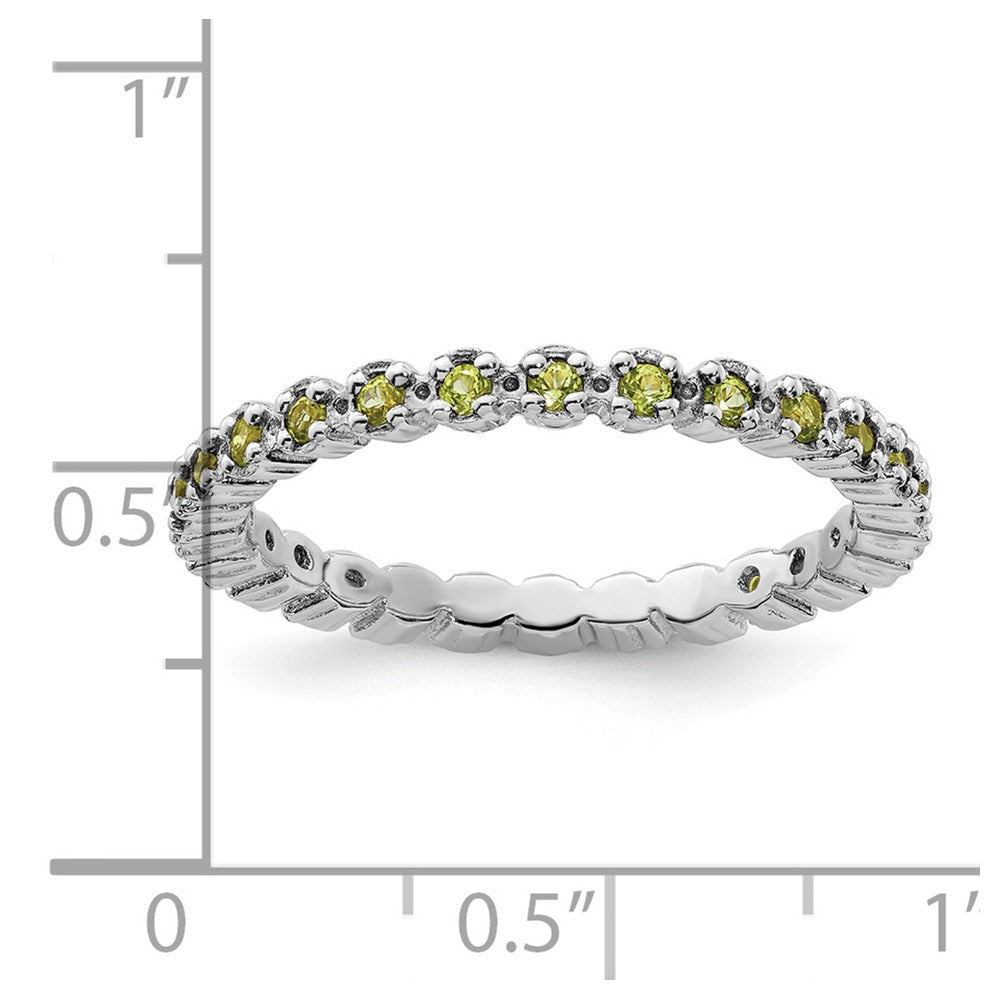 Sterling Silver Stackable Expressions Peridot Ring Size -10