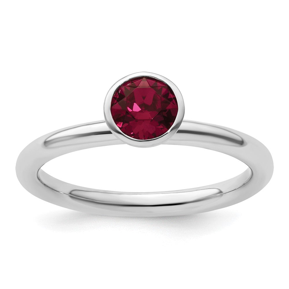 Sterling Silver Stackable Expressions High 5mm July Crystal Ring Size -6