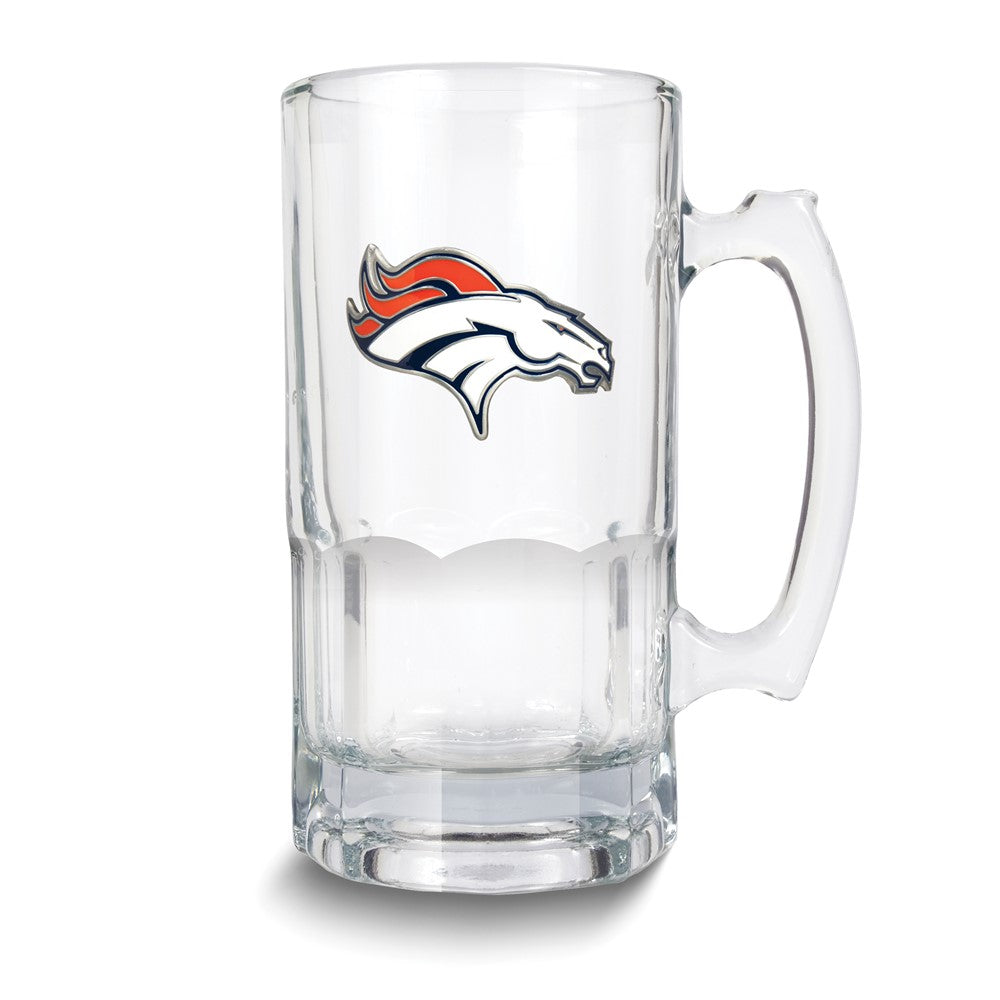 NFL Denver Broncos Glass 32 ounce Macho Mug with Emblem